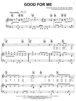 page one of Good For Me (Piano, Vocal & Guitar Chords (Right-Hand Melody))