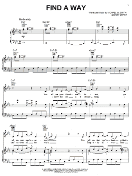 page one of Find A Way (Piano, Vocal & Guitar Chords (Right-Hand Melody))