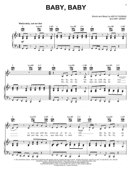 page one of Baby Baby (Piano, Vocal & Guitar Chords (Right-Hand Melody))