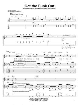 page one of Get The Funk Out (Guitar Tab (Single Guitar))