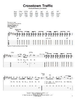 page one of Crosstown Traffic (Easy Guitar Tab)