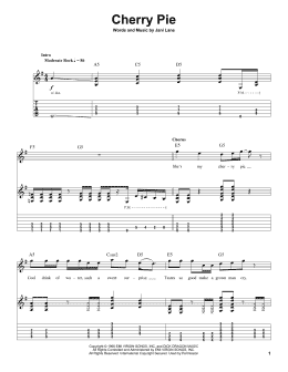 page one of Cherry Pie (Guitar Tab (Single Guitar))