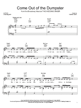 page one of Come Out Of The Dumpster (Piano, Vocal & Guitar Chords (Right-Hand Melody))