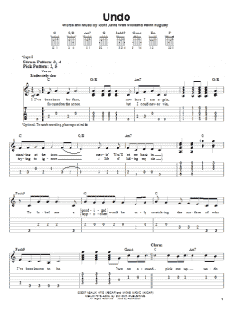 page one of Undo (Easy Guitar Tab)