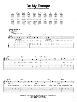 page one of Be My Escape (Easy Guitar Tab)