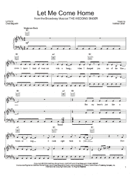 page one of Let Me Come Home (Piano, Vocal & Guitar Chords (Right-Hand Melody))