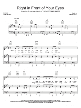 page one of Right In Front Of Your Eyes (Piano, Vocal & Guitar Chords (Right-Hand Melody))