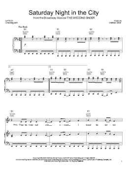 page one of Saturday Night In The City (Piano, Vocal & Guitar Chords (Right-Hand Melody))