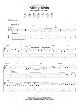 page one of Killing Birds (Guitar Tab)