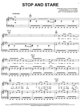 page one of Stop And Stare (Piano, Vocal & Guitar Chords (Right-Hand Melody))