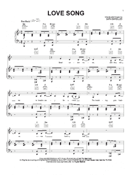 page one of Love Song (Piano, Vocal & Guitar Chords (Right-Hand Melody))