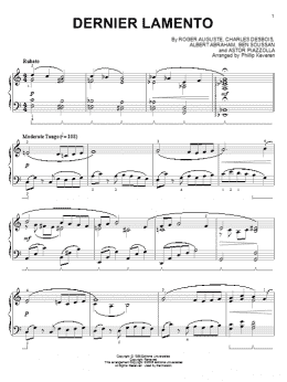 page one of Dernier lamento (arr. Phillip Keveren) (Piano Solo)