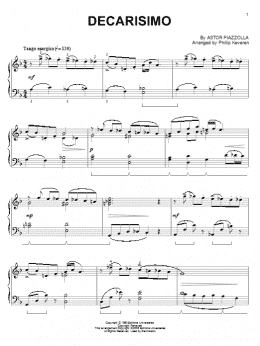 page one of Decarisimo (arr. Phillip Keveren) (Piano Solo)