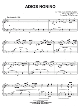 page one of Adios nonino (arr. Phillip Keveren) (Piano Solo)