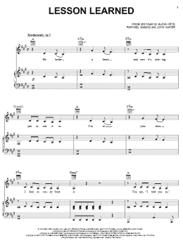 page one of Lesson Learned (Piano, Vocal & Guitar Chords (Right-Hand Melody))