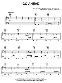 page one of Go Ahead (Piano, Vocal & Guitar Chords (Right-Hand Melody))