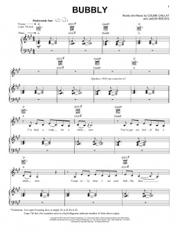 page one of Bubbly (Piano, Vocal & Guitar Chords (Right-Hand Melody))