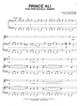page one of Prince Ali (from Aladdin) (Piano & Vocal)
