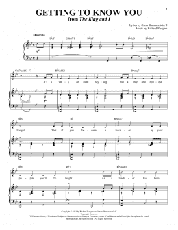 page one of Getting To Know You (Piano & Vocal)