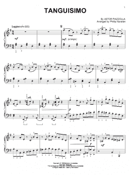 page one of Tanguisimo (arr. Phillip Keveren) (Piano Solo)