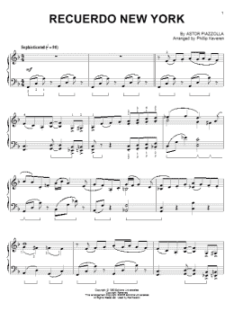 page one of Recuerdo New York (arr. Phillip Keveren) (Piano Solo)