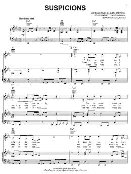 page one of Suspicions (Piano, Vocal & Guitar Chords (Right-Hand Melody))