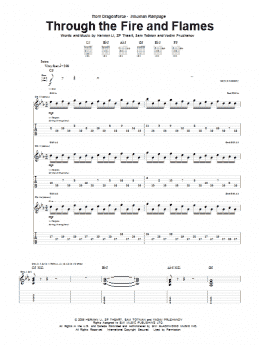 page one of Through The Fire And Flames (Guitar Tab)