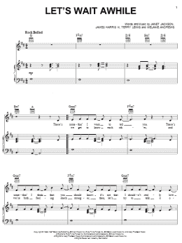 page one of Let's Wait Awhile (Piano, Vocal & Guitar Chords (Right-Hand Melody))