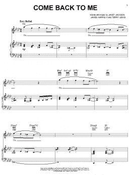 page one of Come Back To Me (Piano, Vocal & Guitar Chords (Right-Hand Melody))