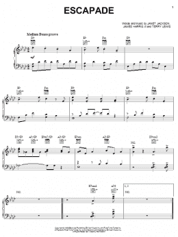 page one of Escapade (Piano, Vocal & Guitar Chords (Right-Hand Melody))