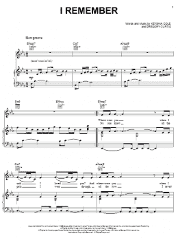 page one of I Remember (Piano, Vocal & Guitar Chords (Right-Hand Melody))