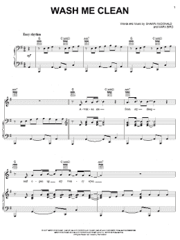 page one of Wash Me Clean (Piano, Vocal & Guitar Chords (Right-Hand Melody))