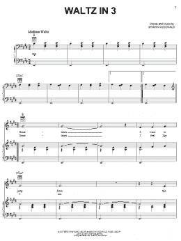 page one of Waltz In 3 (Piano, Vocal & Guitar Chords (Right-Hand Melody))