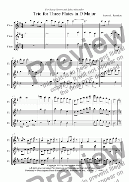 page one of Trio for three flutes
