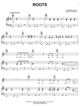 page one of Roots (Piano, Vocal & Guitar Chords (Right-Hand Melody))