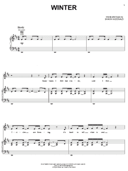 page one of Winter (Piano, Vocal & Guitar Chords (Right-Hand Melody))