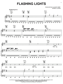 page one of Flashing Lights (Piano, Vocal & Guitar Chords (Right-Hand Melody))