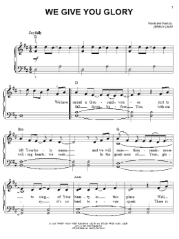 page one of We Give You Glory (Easy Piano)