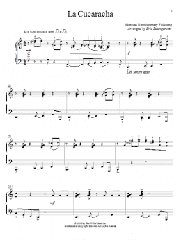 page one of La Cucaracha (Educational Piano)
