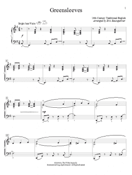 page one of Greensleeves (Educational Piano)