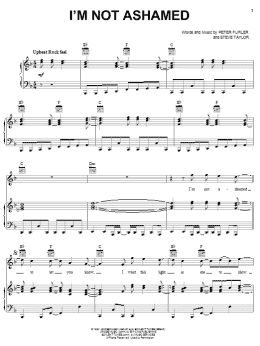 page one of I'm Not Ashamed (Piano, Vocal & Guitar Chords (Right-Hand Melody))