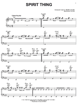 page one of Spirit Thing (Piano, Vocal & Guitar Chords (Right-Hand Melody))
