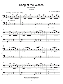 page one of Song Of The Woods (November) (Piano Duet)