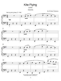 page one of Kite Flying (June) (Piano Duet)
