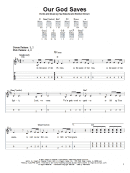 page one of Our God Saves (Easy Guitar Tab)