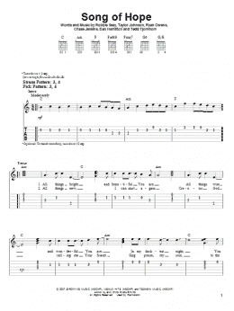 page one of Song Of Hope (Easy Guitar Tab)