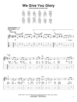 page one of We Give You Glory (Easy Guitar Tab)