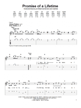 page one of Promise Of A Lifetime (Easy Guitar Tab)