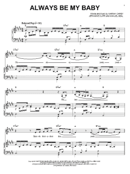 page one of Always Be My Baby (Piano, Vocal & Guitar Chords (Right-Hand Melody))