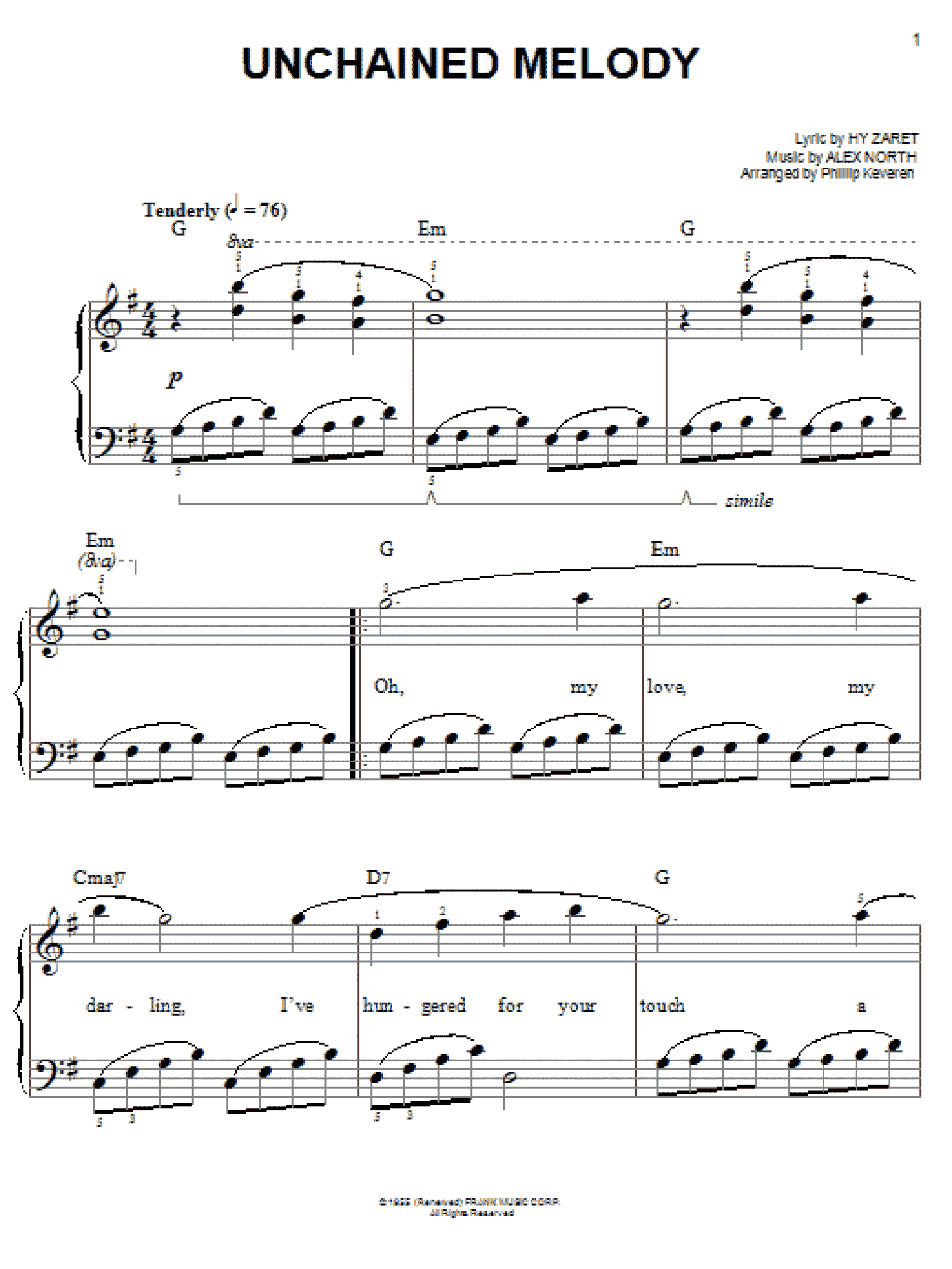 Unchained Melody (arr. Phillip Keveren) (Easy Piano)